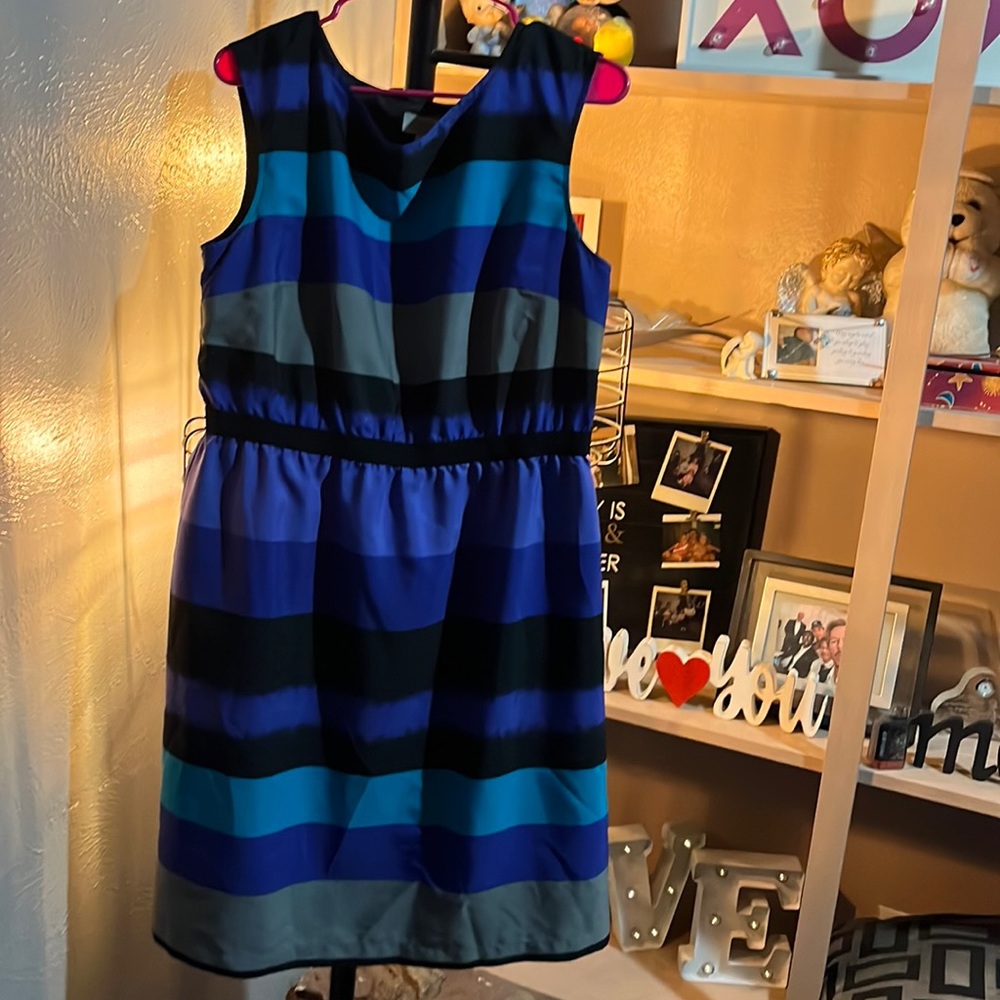 ANN TAYLOR LOFT DRESS SZ LG BRILLIANT COLORS